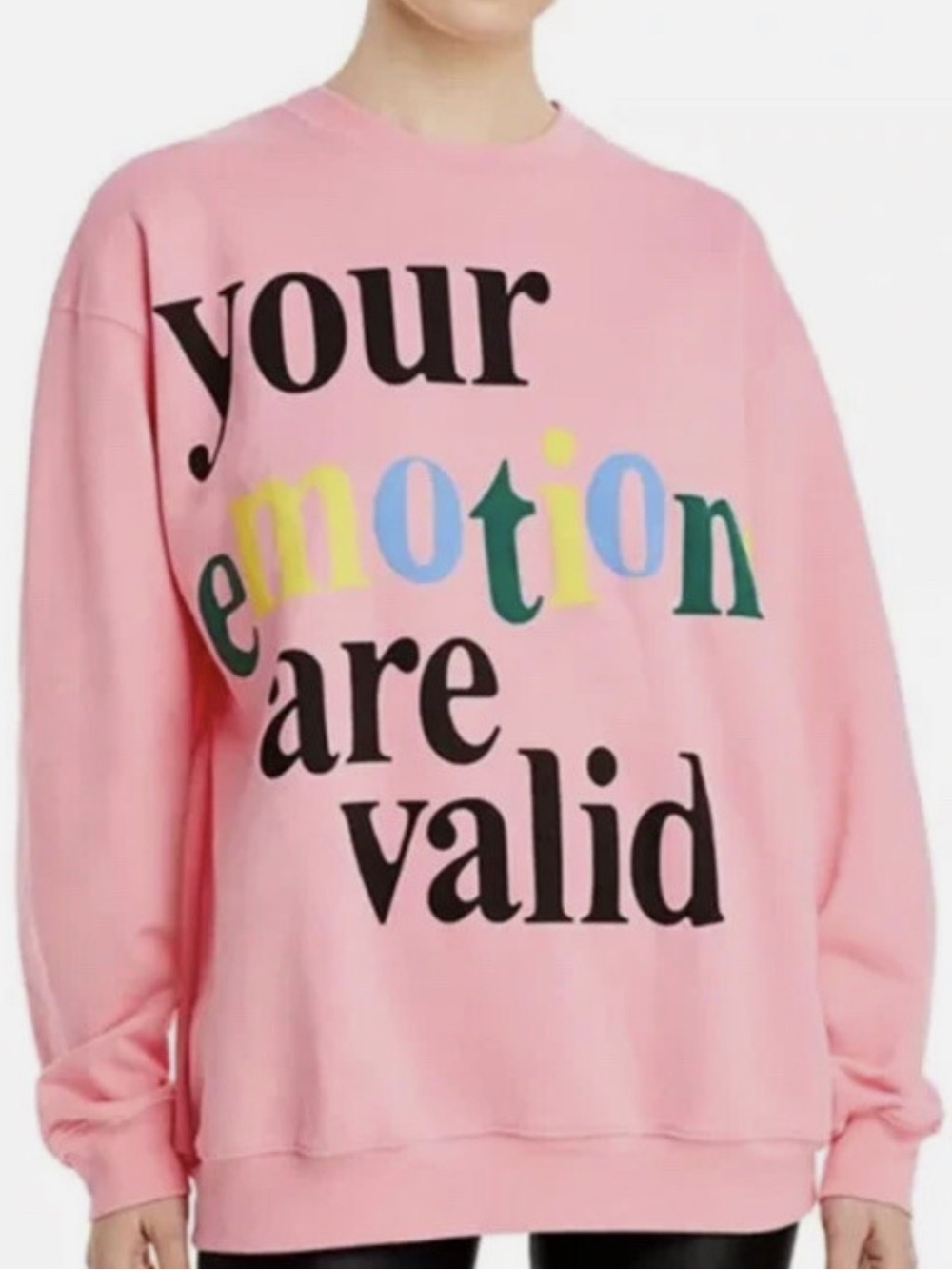 Pink Graphic Crewneck Sweatshirt - Positive Message